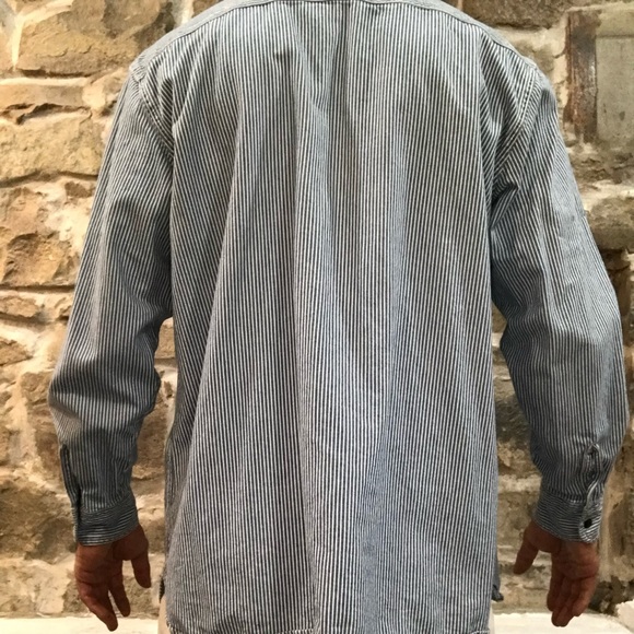 Levi’s Shirt Jacket - Blue & White Striped - Sz Large - Picture 2 of 4